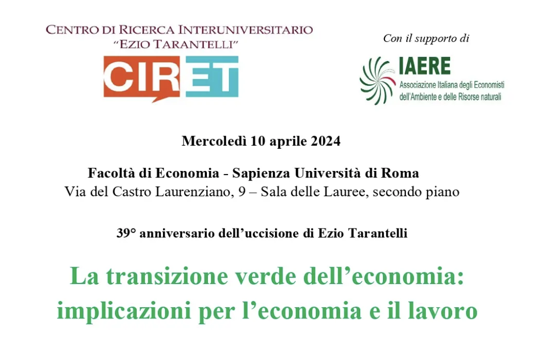 La transizione verde dell’economia: implicazioni per l’economia e il lavoro